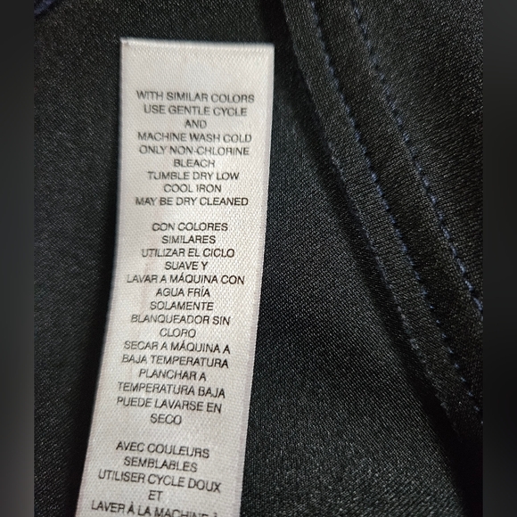 Chicos Suede Feel Blazer Jacket navy black lapel open front SZ12 - Picture 5 of 10